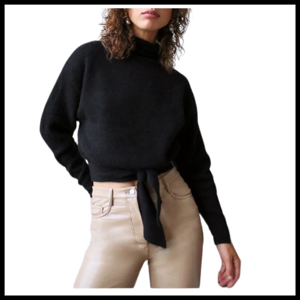 Wilfred Women's Lorin Sweater Black Tie Waist Sweater Size L